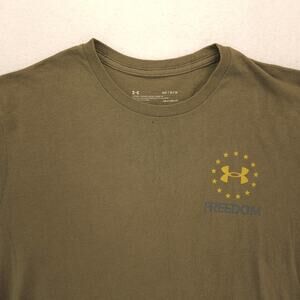 Under Armour Casual Crew Neck Short Sleeve Graphic T Shirt Mens Size M Green